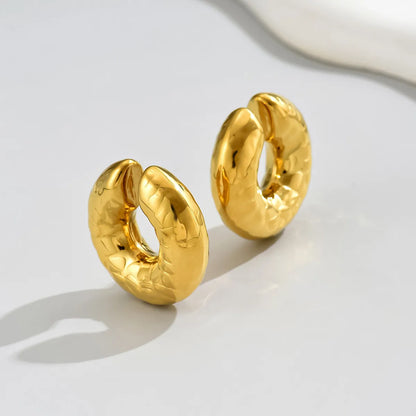 1 Pair Retro Geometric Plating 304 Stainless Steel Titanium Steel 18K Gold Plated Ear Cuffs