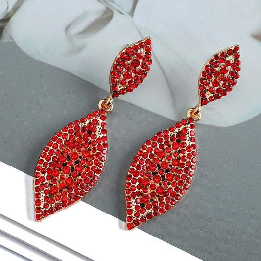 1 Pair Retro Geometric Inlay Rhinestone Artificial Gemstones Drop Earrings