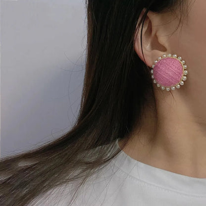 1 Pair Retro Geometric Round Plating Alloy Ear Studs