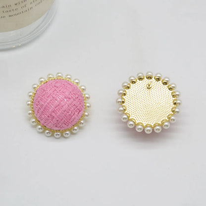 1 Pair Retro Geometric Round Plating Alloy Ear Studs