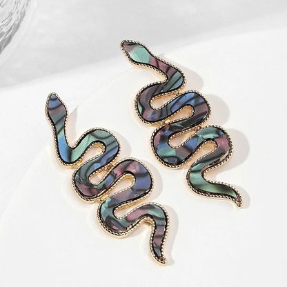 1 Pair Retro Geometric Snake Alloy Earrings