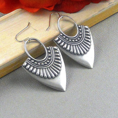 1 Pair Retro Geometric Solid Color Alloy Drop Earrings