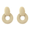 1 Pair Retro Geometric Wood Ear Studs
