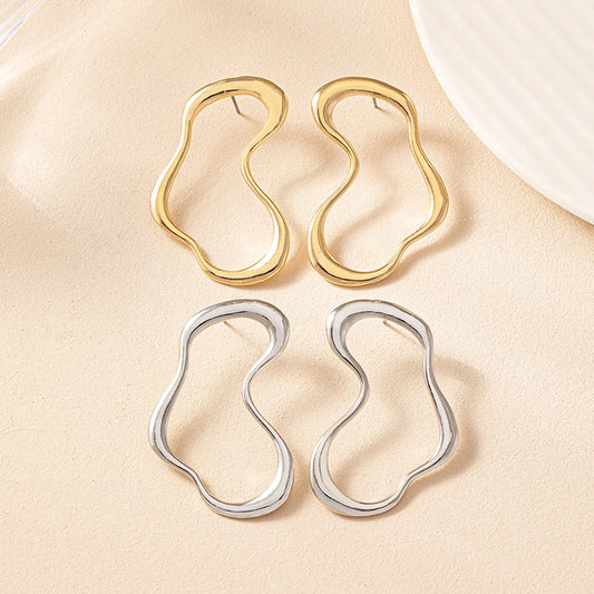 1 Pair Retro Irregular Alloy Zinc Ear Studs