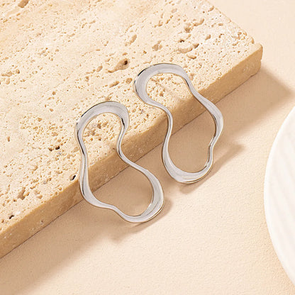 1 Pair Retro Irregular Alloy Zinc Ear Studs