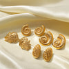 1 Pair Retro Irregular Solid Color Spiral Plating 304 Stainless Steel 18K Gold Plated Ear Studs