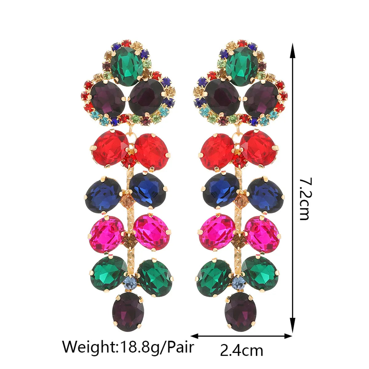 1 Pair Retro Lady Simple Style Geometric Rhinestone Plating Artificial Gemstones Women's Earrings