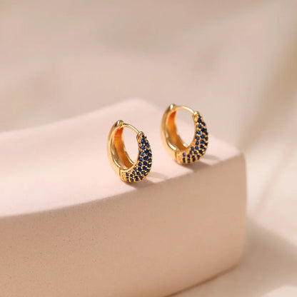 1 Pair Retro Lady U Shape Plating Inlay Brass Zircon 18k Gold Plated Earrings