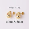 1 Pair Retro Lady Water Droplets Plating Copper Ear Studs