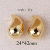 1 Pair Retro Lady Water Droplets Plating Copper Ear Studs