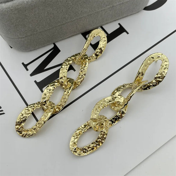 1 Pair Retro Leaf Flower Alloy Plating Women'S Drop Earrings