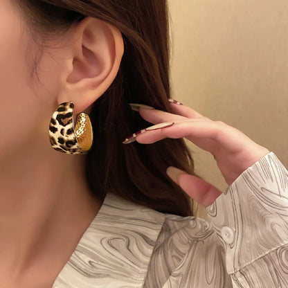 1 Pair Retro Leopard Alloy Earrings