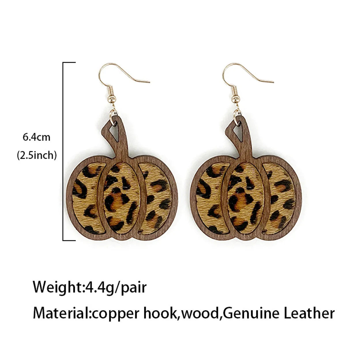 1 Pair Retro Leopard Leather Drop Earrings