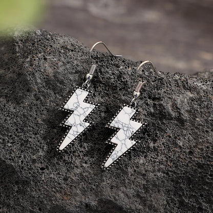 1 Pair Retro Lightning Alloy Drop Earrings