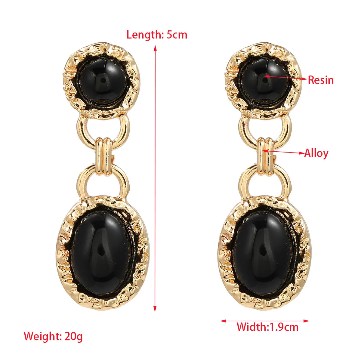 1 Pair Retro Luxurious Round Eye Plating Inlay Alloy Resin Rhinestones Pearl Gold Plated Drop Earrings