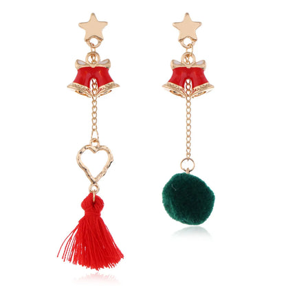 1 Pair Retro Modern Style Streetwear Christmas Hat Christmas Tree Santa Claus Enamel Alloy Drop Earrings