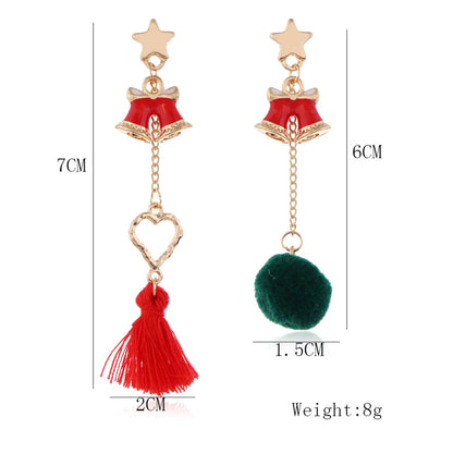 1 Pair Retro Modern Style Streetwear Christmas Hat Christmas Tree Santa Claus Enamel Alloy Drop Earrings