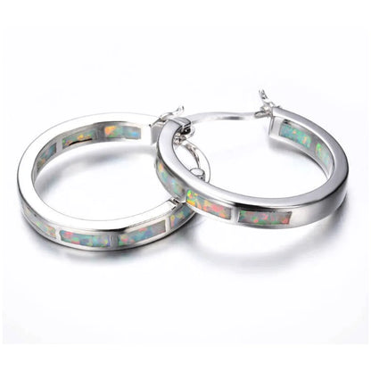 1 Pair Retro Multicolor Alloy Enamel Rhinestones Women'S Hoop Earrings