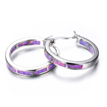 1 Pair Retro Multicolor Alloy Enamel Rhinestones Women'S Hoop Earrings