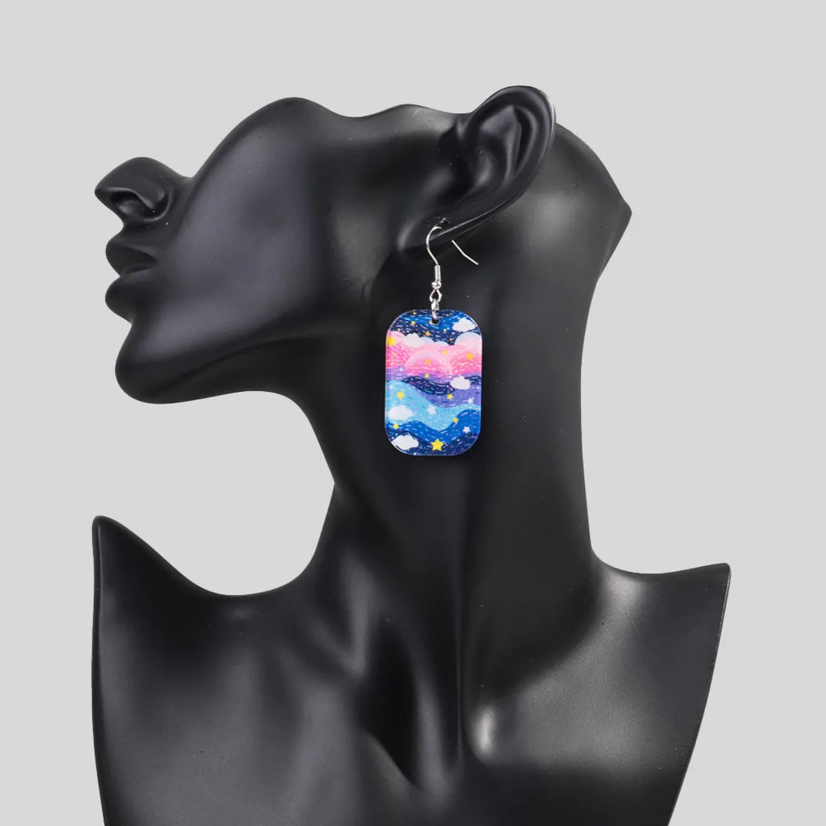 1 Pair Retro Oil Painting Arylic Drop Earrings