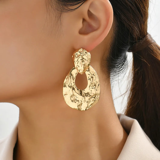 1 Pair Retro Oval Plating Zinc Alloy Drop Earrings