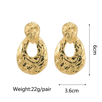 1 Pair Retro Oval Plating Zinc Alloy Drop Earrings