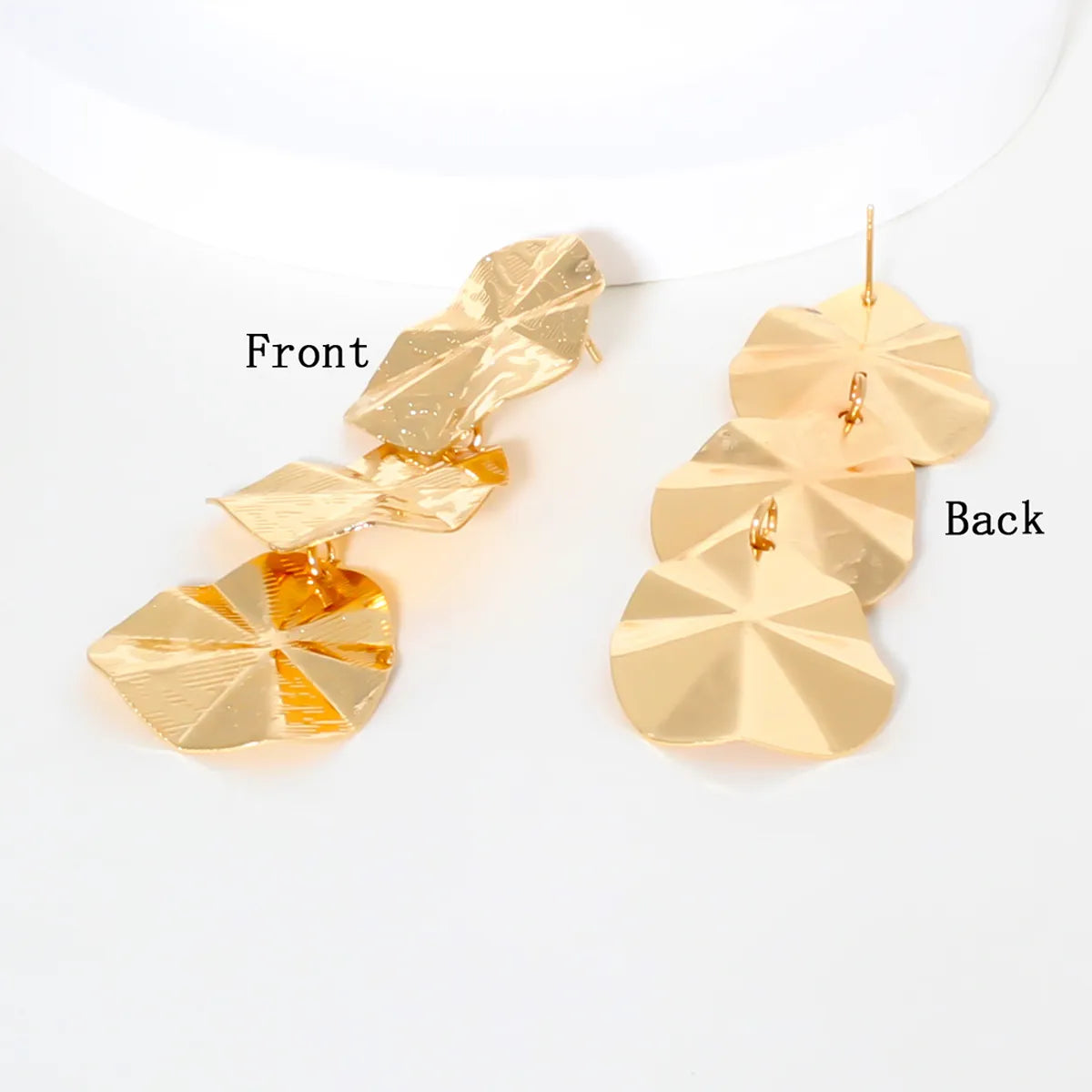 1 Pair Retro Oversized Round Plating Iron Gold Plated Drop Earrings