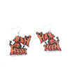 1 Pair Retro Punk Pumpkin Spider Web Skull Painted Hollow Out Arylic Silver Plated Drop Earrings