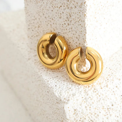 1 Pair Retro Roman Style Geometric Plating Alloy 18k Gold Plated Ear Cuffs