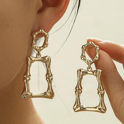 1 Pair Retro Roman Style Geometric Plating Alloy Drop Earrings