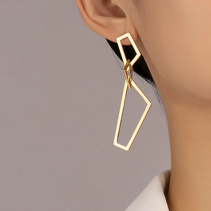 1 Pair Retro Roman Style Geometric Plating Ferroalloy 14k Gold Plated Drop Earrings