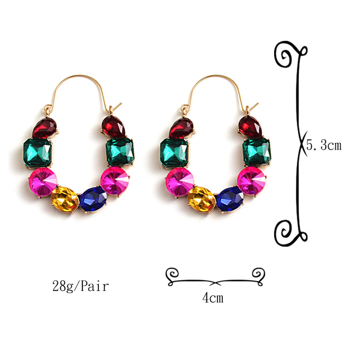 1 Pair Retro Roman Style Geometric Plating Inlay Alloy Zircon Earrings