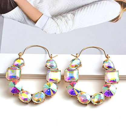 1 Pair Retro Roman Style Geometric Plating Inlay Alloy Zircon Earrings