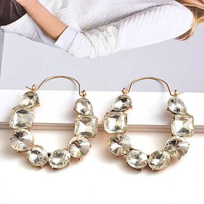 1 Pair Retro Roman Style Geometric Plating Inlay Alloy Zircon Earrings