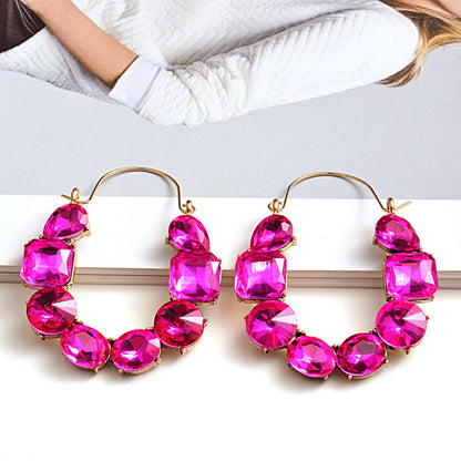 1 Pair Retro Roman Style Geometric Plating Inlay Alloy Zircon Earrings