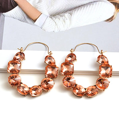 1 Pair Retro Roman Style Geometric Plating Inlay Alloy Zircon Earrings