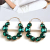 1 Pair Retro Roman Style Geometric Plating Inlay Alloy Zircon Earrings