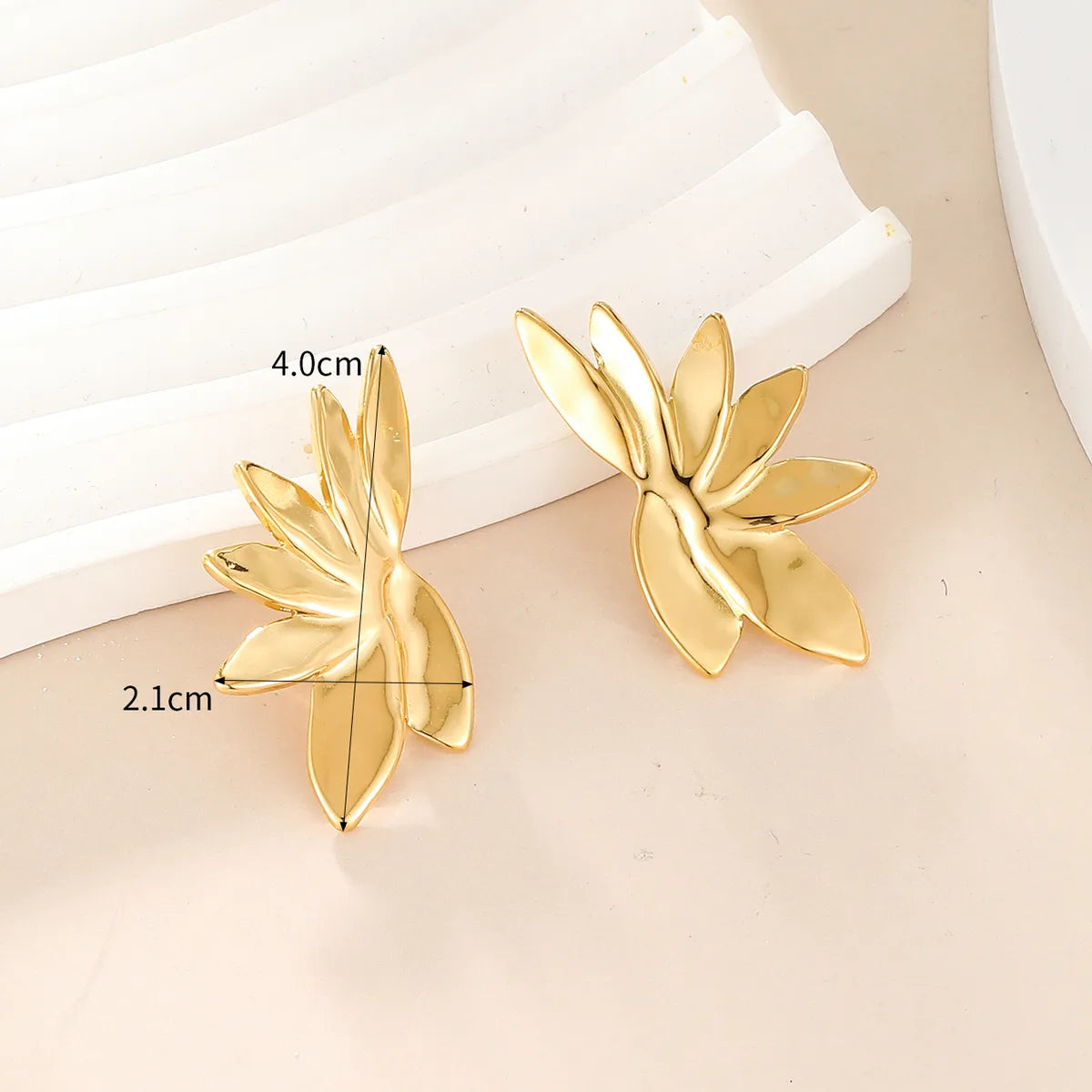 1 Pair Retro Roman Style Geometric Plating 304 Stainless Steel 14K Gold Plated Ear Studs