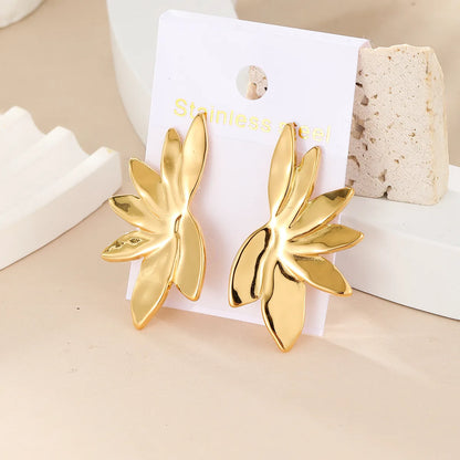 1 Pair Retro Roman Style Geometric Plating 304 Stainless Steel 14K Gold Plated Ear Studs