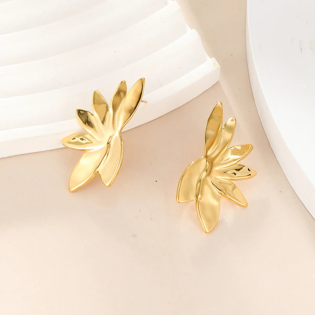 1 Pair Retro Roman Style Geometric Plating 304 Stainless Steel 14K Gold Plated Ear Studs