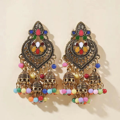 1 Pair Retro Roman Style Streetwear Bell Alloy Drop Earrings