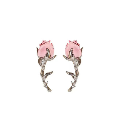 1 Pair Retro Romantic Rose Plating Alloy Ear Studs