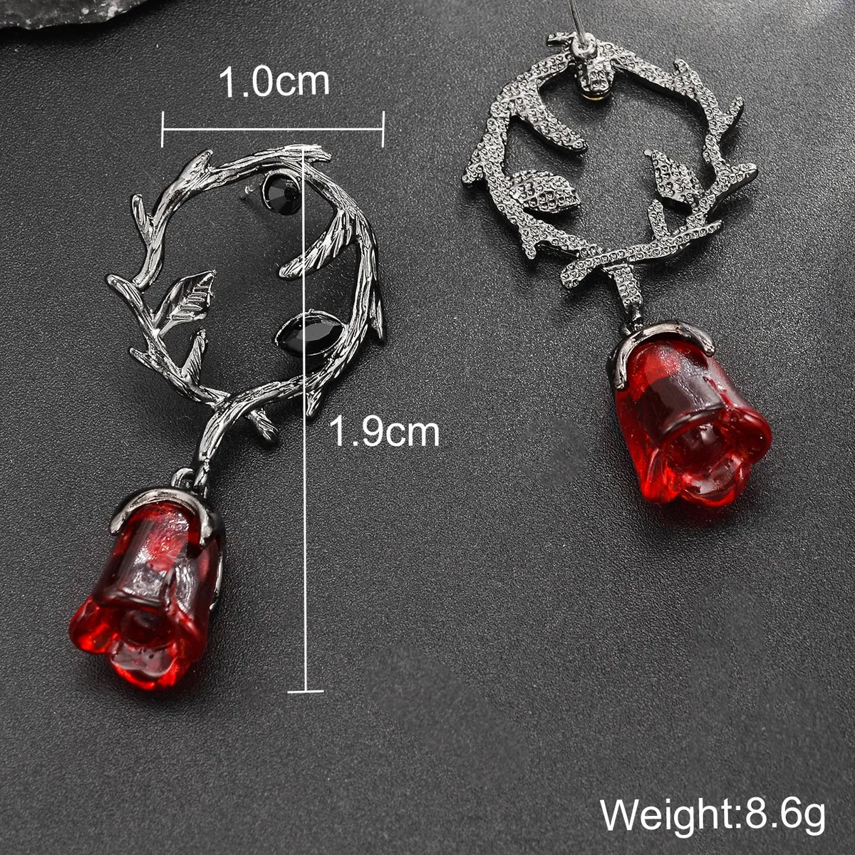 1 Pair Retro Romantic Rose Plating Inlay Alloy Resin Drop Earrings