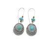 1 Pair Retro Round Alloy Patchwork Women'S Drop Earrings