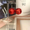 1 Pair Retro Round Patchwork Glass Glass Drop Earrings