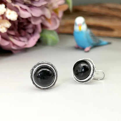 1 Pair Retro Round Plating Inlay Alloy Artificial Gemstones Silver Plated Ear Cuffs