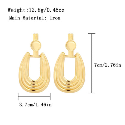 1 Pair Retro Round Plating Inlay Iron Pearl Drop Earrings