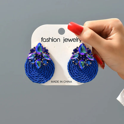 1 Pair Retro Round Rhinestone Women'S Earrings