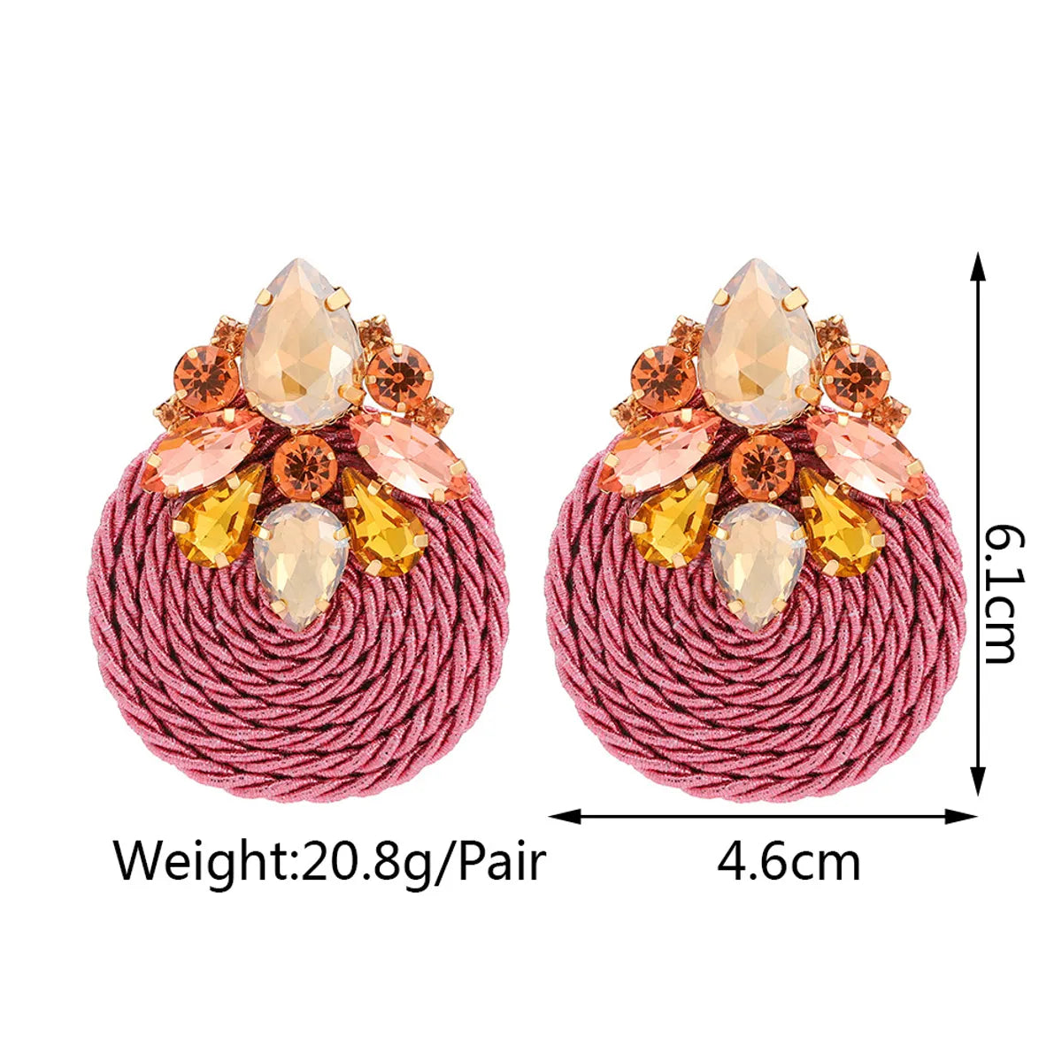 1 Pair Retro Round Rhinestone Women'S Earrings