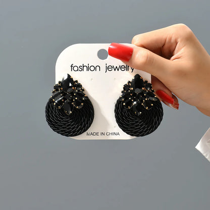 1 Pair Retro Round Rhinestone Women'S Earrings